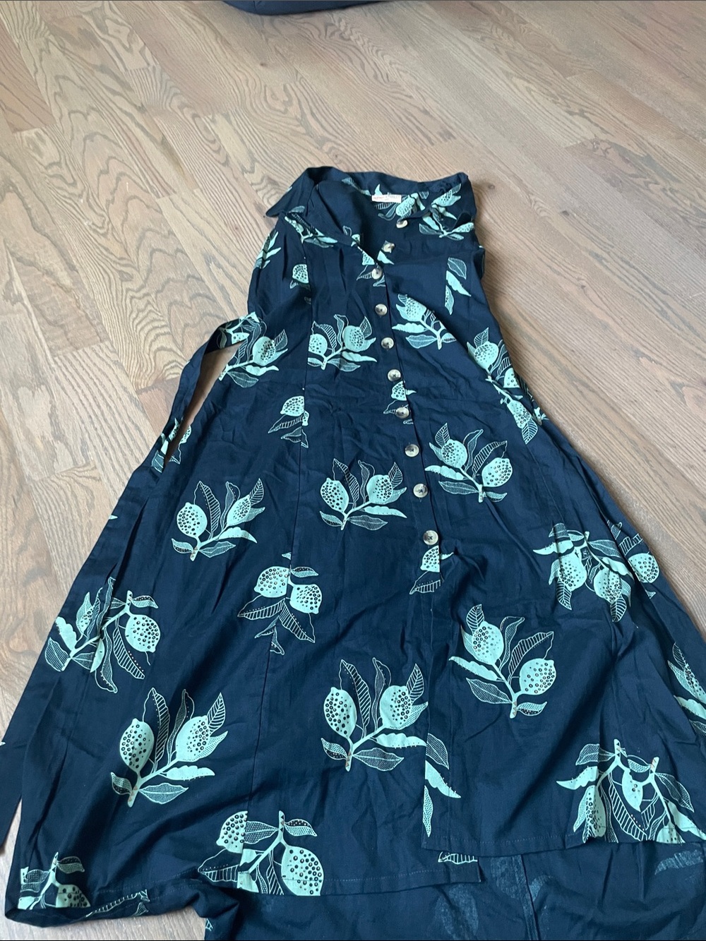 Bombay Navy Maxi Dress with Mint Floral Print